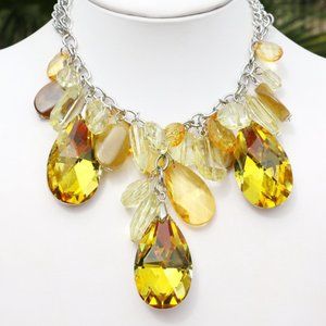 Crystal Statement Necklace Earrings Party Prom Set